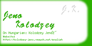 jeno kolodzey business card